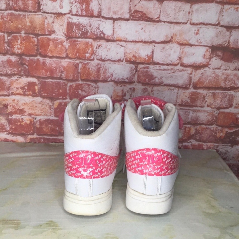 Vintage 90s Fila Vulc 13 Hot Pink and White High Top Retro Sneakers - Picture 9 of 12